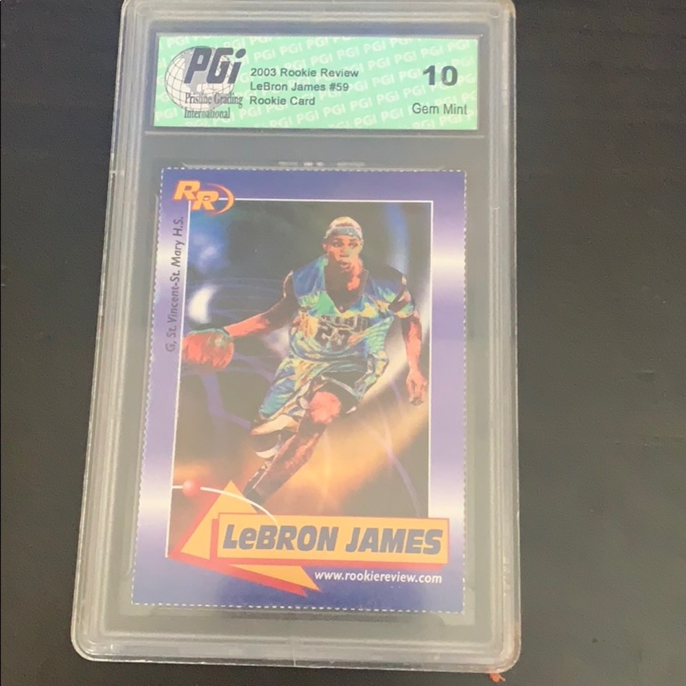 Rare high school LeBron James basketball card.